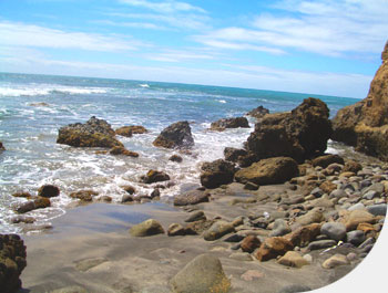 Rocks and water.